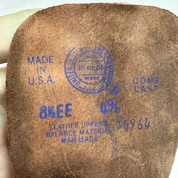 NWT VTG Knapp Boots 7" Moc Toe Steel Toe S. B. Foot Made in USA NOS 8.5 Wide EE - Picture 11 of 16